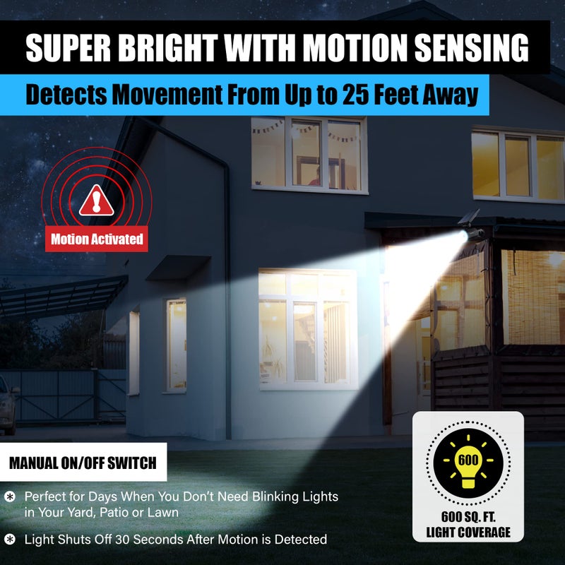 Bell Howell Bell+Howell Bionic Spotlight LED Solar Lights Solar-Powered Spot Light with 25 Feet Motion Sensor Outdoor Waterproof Frost Resistant Yard Outdoor Lighting As Seen On TV (Original, Set of 2) - Image 5